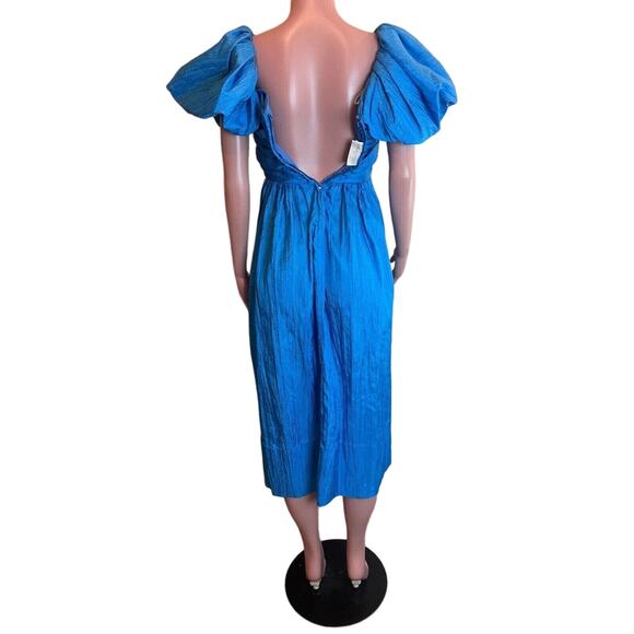 Vintage Alyce Designs Prom Dress Womens XS Blue Puff Sleeve Cocktail Retro Glam - Picture 7 of 13